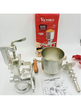 VICTORIA Traditional Manual Grain Mill High Hopper Clamp Grinder Made Colombia